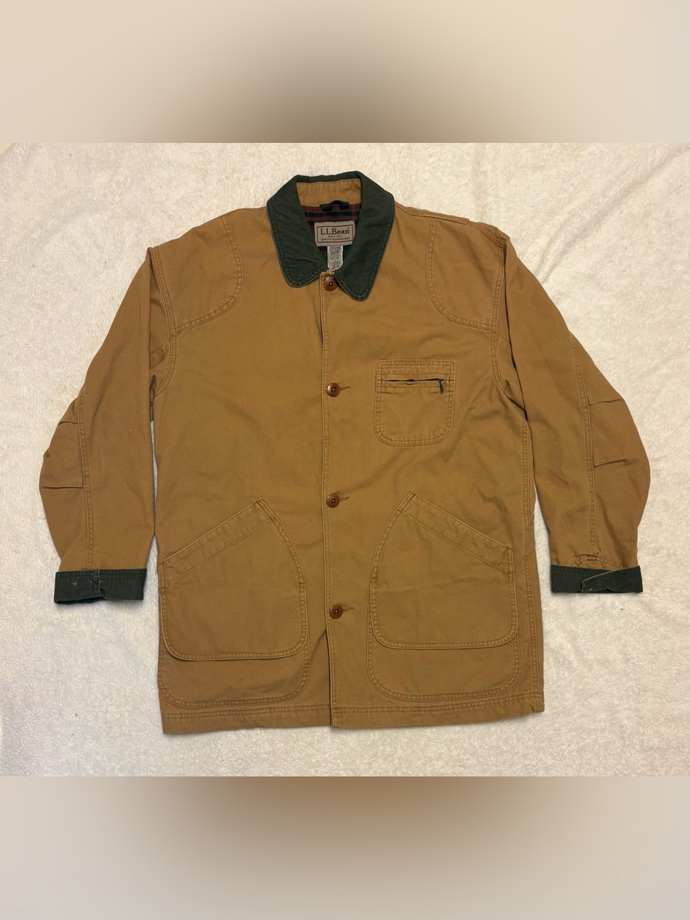 Vintage Y2K LL Bean Blanket Lined Canvas Chore Barn Jacket Large Corduroy Coat